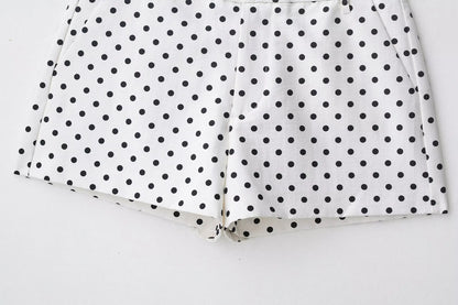Woman Autumn Long Sleeves Turtleneck Zipper With Pockets Drawstring Casual Coats Women Fashion Polka Dot Printed Jacket