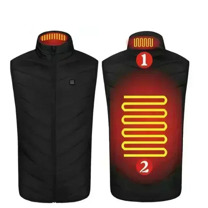 21 Areas Intelligent Electric Heating Vest Men's Winter Warm Jacket Usb Dual Control Infrared Heating Suit Casual Men Vest Coat