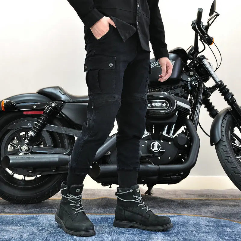 Men Motorcycle Riding Jeans Kevlar Pants Soft Casual Outdoor Protective Knee Hip Pads Pantalon Racing Pants with Hip Knee Armor