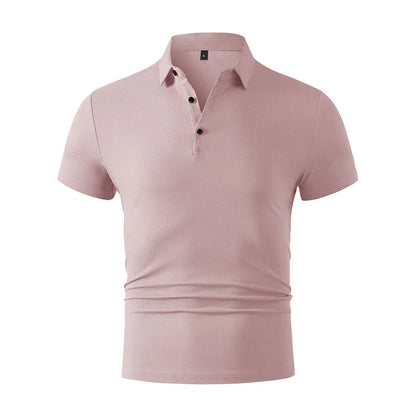 2025 New Men's Casual and Fashionable Simple Collared Short Sleeved Polo Shirt Summer Comfortable Breathable and Versatile Top