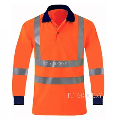 Quick-Dry Polo Shirt Work Reflective Labor Protection Safety Clothing Breathable Workwear Resistant Industrial Safety Shirt