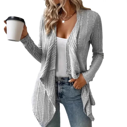 2026 Autumn/Winter New Women's Cardigan Top Solid Color Casual Fashionable Loose Long Sleeve Knitted Sweater Jacket