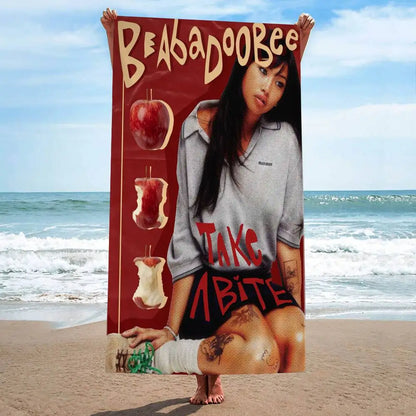 Singer B-Beabadoobee Beach Towel Cartoon Cute Summer Kids Large Bath Pool Beach Towel Microfiber Absorbent For Swimming Travel