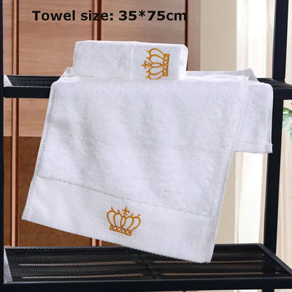 Embroidered Crown White bath towel 5stars Hotel Towels 100% Quality Towel Set Washcloths towels bathroom large Face Towel Bath