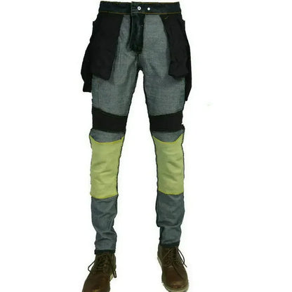 Denimaster Biker Wear-Resistant Motorcycle Riding Jeans Knight Sports Cycling Loose Straight Pants Wear Resistant Material Trousers