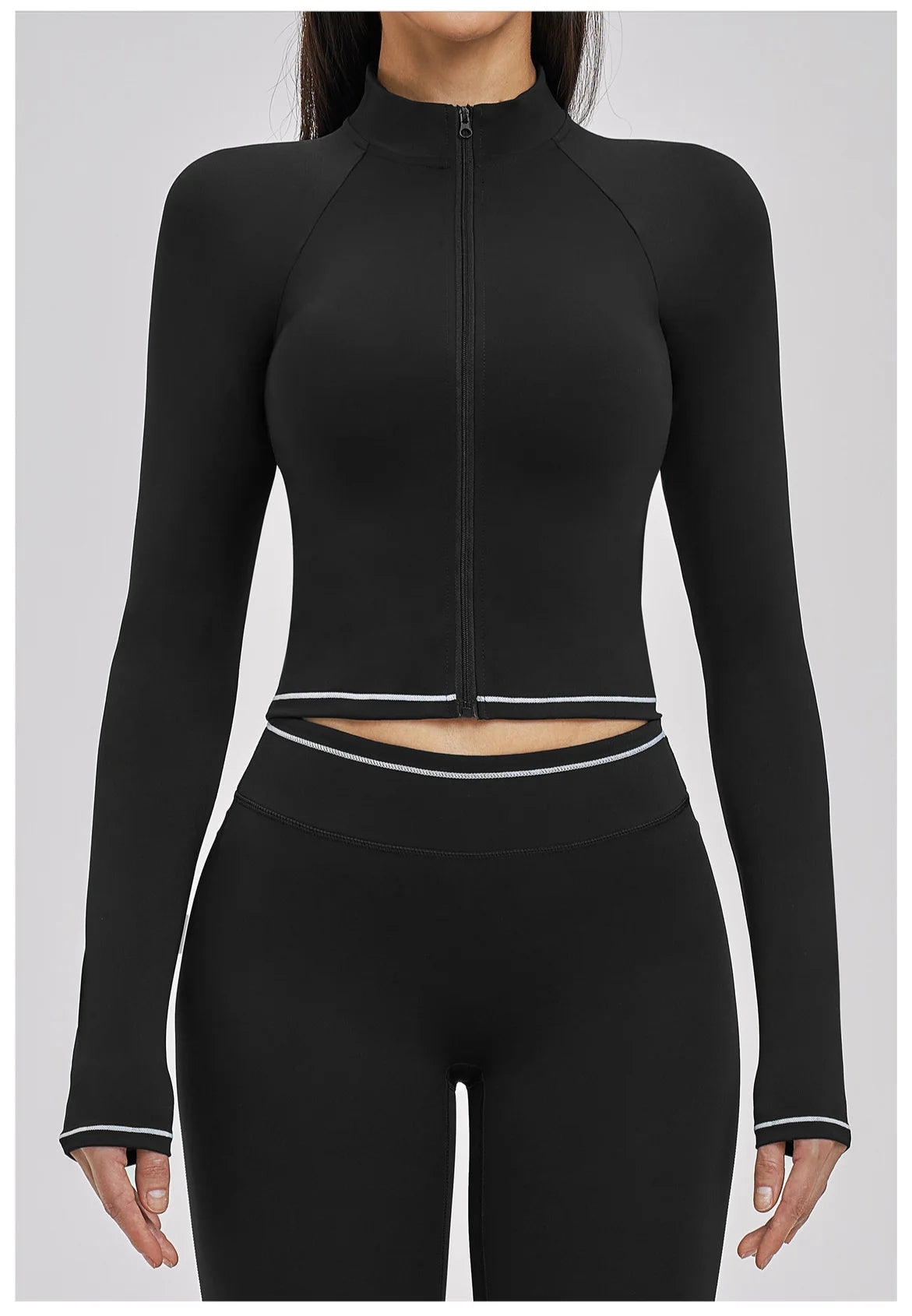 Seamless Yoga Long Sleeve Women Sports Jacket Zipper Fitness Yoga Shirt Gym Top Activewear Running Coats Cycling Workout Clothes