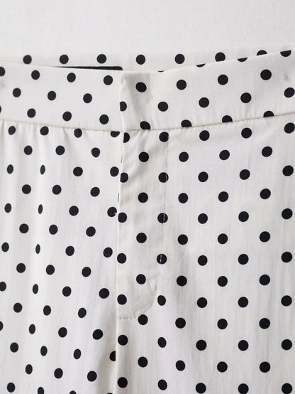 Woman Autumn Long Sleeves Turtleneck Zipper With Pockets Drawstring Casual Coats Women Fashion Polka Dot Printed Jacket