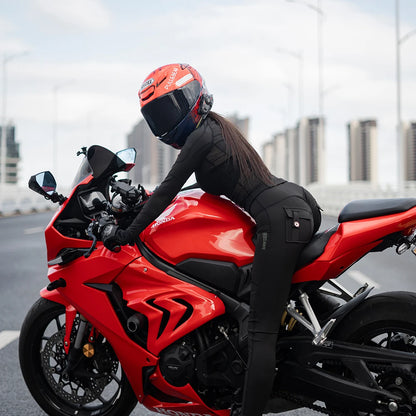 Women Motorcycle Jacket Lady Full Body Armor Set CE Certified Summer Riding Safety Coat Pants Built-in Protective Pads
