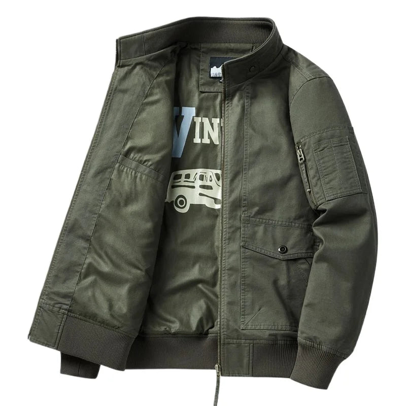 New Autumn Men Multiple Pockets Cargo Jackets Loose Tooling Cargo High Quality Male Cotton Casual Jackets Men's Clothing Size 4X