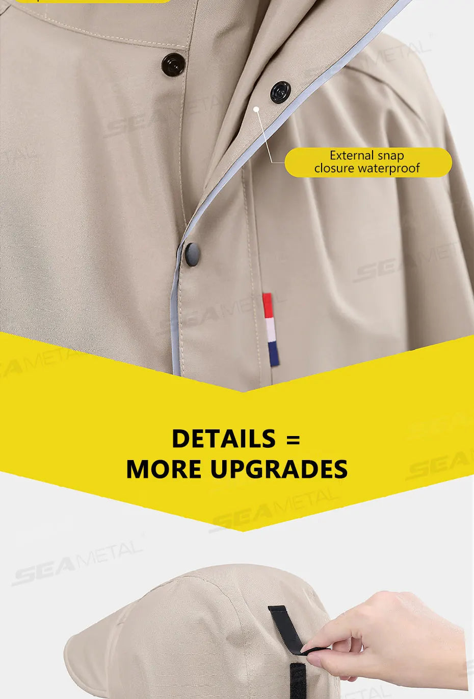 Thicken Oxford Waterproof Rain Gear Rain Poncho Unisex Fashion Rain Coat Long Raincoat Loose Oversized Hooded Rainwear