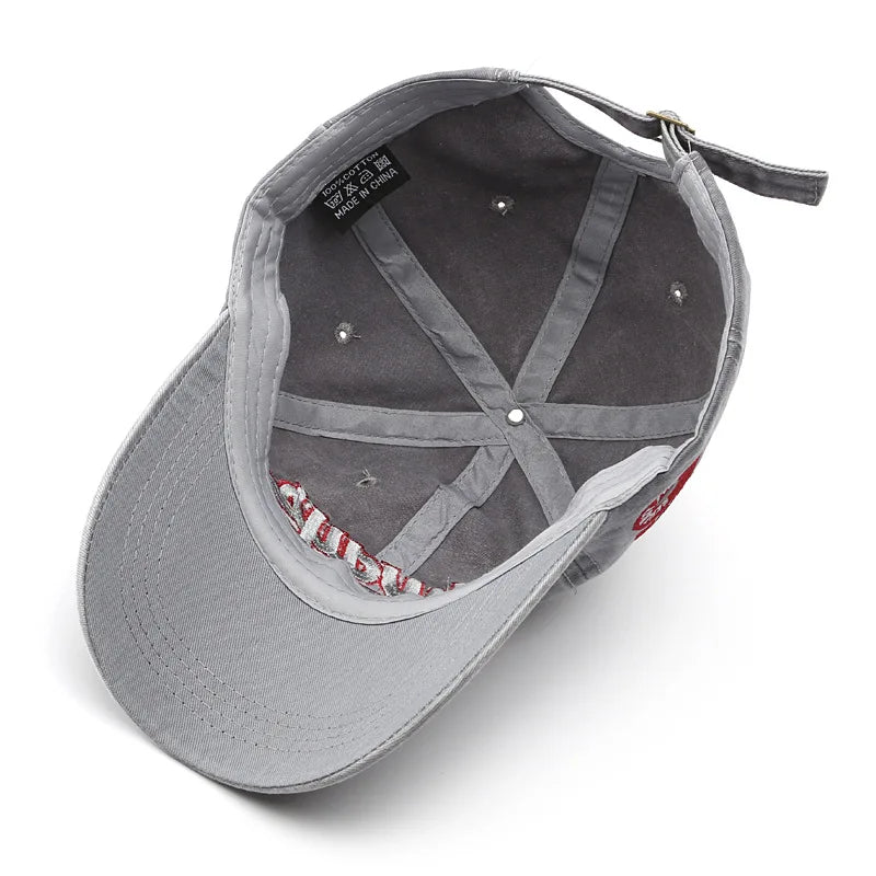 Summer Women Men Baseball Cap Fashion Letter Embroidery Snapback Hat Vintage Washed Cotton Unisex Hip Hop Sun Hat Casquette
