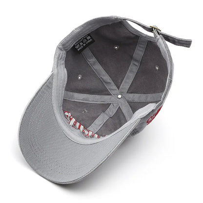 Summer Women Men Baseball Cap Fashion Letter Embroidery Snapback Hat Vintage Washed Cotton Unisex Hip Hop Sun Hat Casquette