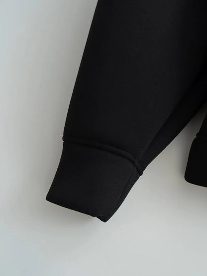 HH 2026 Casual Women's Soild Zipper Hoodie Long Sleeve Big Pocket Zipper Jacket With Hood Female Loose Outerwear Coat Tops