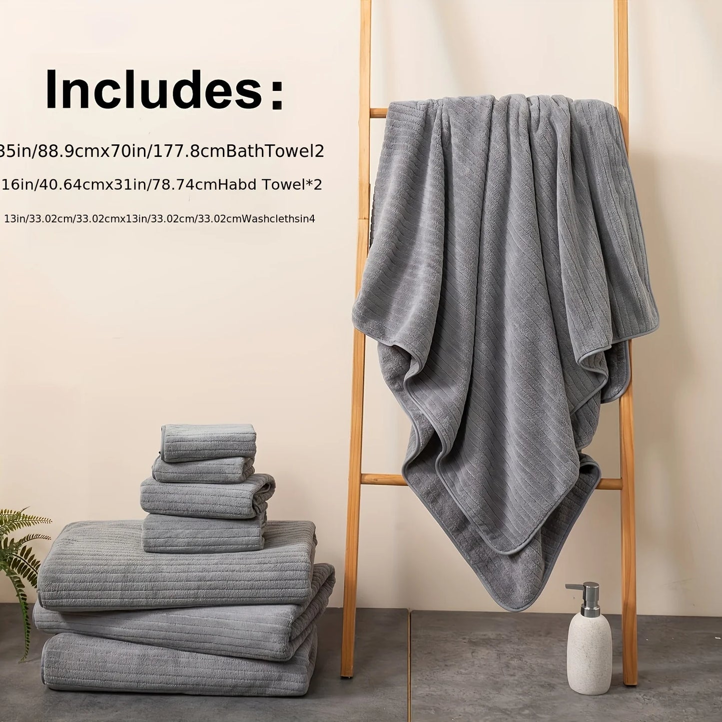 A set of two towels   one bath towel super soft, absorbent and odorless towels, essential as a bath towel in hotels, homes and g