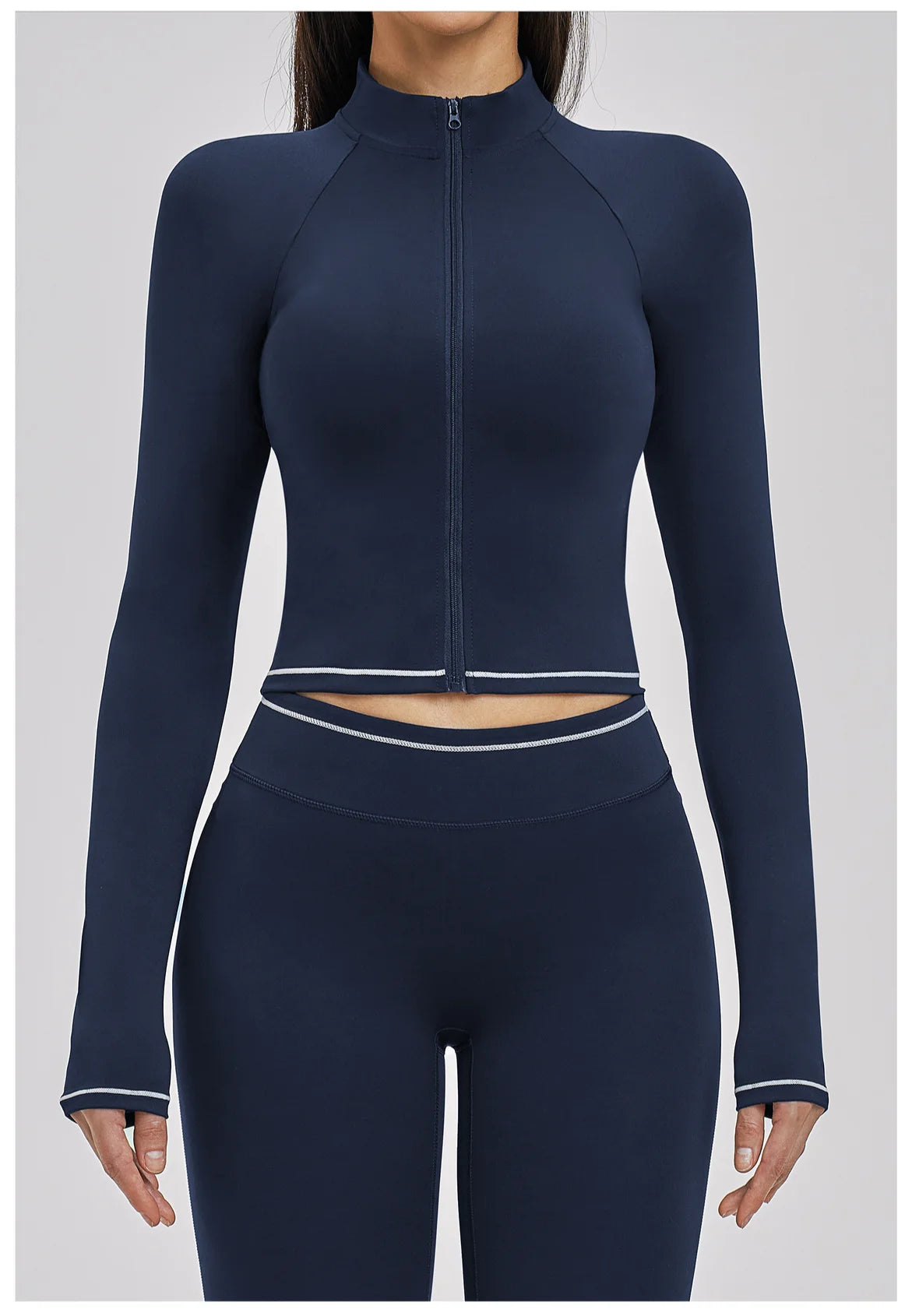 Seamless Yoga Long Sleeve Women Sports Jacket Zipper Fitness Yoga Shirt Gym Top Activewear Running Coats Cycling Workout Clothes