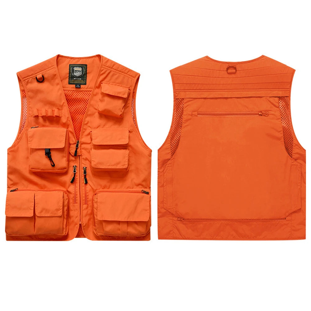 Workwear Safety Vest with Multi Pocket Emergency Rescue Volunteers Communication Safety Jacket Outdoor Work Clothing