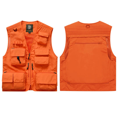 Workwear Safety Vest with Multi Pocket Emergency Rescue Volunteers Communication Safety Jacket Outdoor Work Clothing