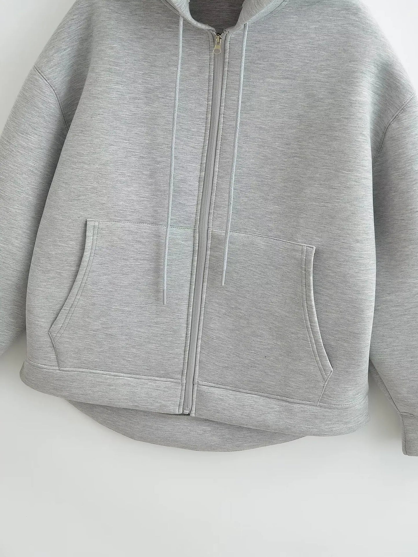 HH 2026 Casual Women's Soild Zipper Hoodie Long Sleeve Big Pocket Zipper Jacket With Hood Female Loose Outerwear Coat Tops
