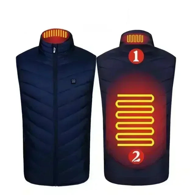 21 Areas Intelligent Electric Heating Vest Men's Winter Warm Jacket Usb Dual Control Infrared Heating Suit Casual Men Vest Coat