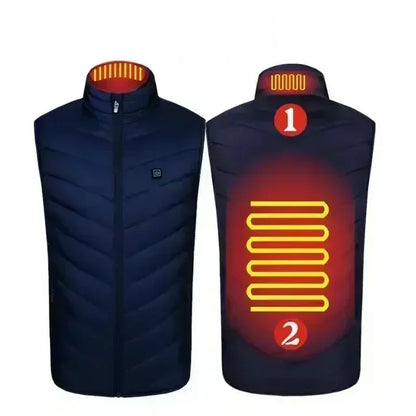 21 Areas Intelligent Electric Heating Vest Men's Winter Warm Jacket Usb Dual Control Infrared Heating Suit Casual Men Vest Coat