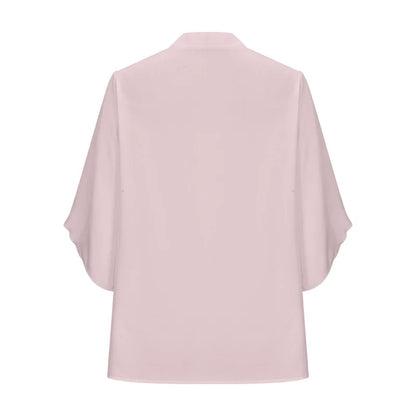 Women Summer Style Chiffon Blouses Shirts Lady Casual Short Flare Sleeve V-Neck Loose Blouse Tops