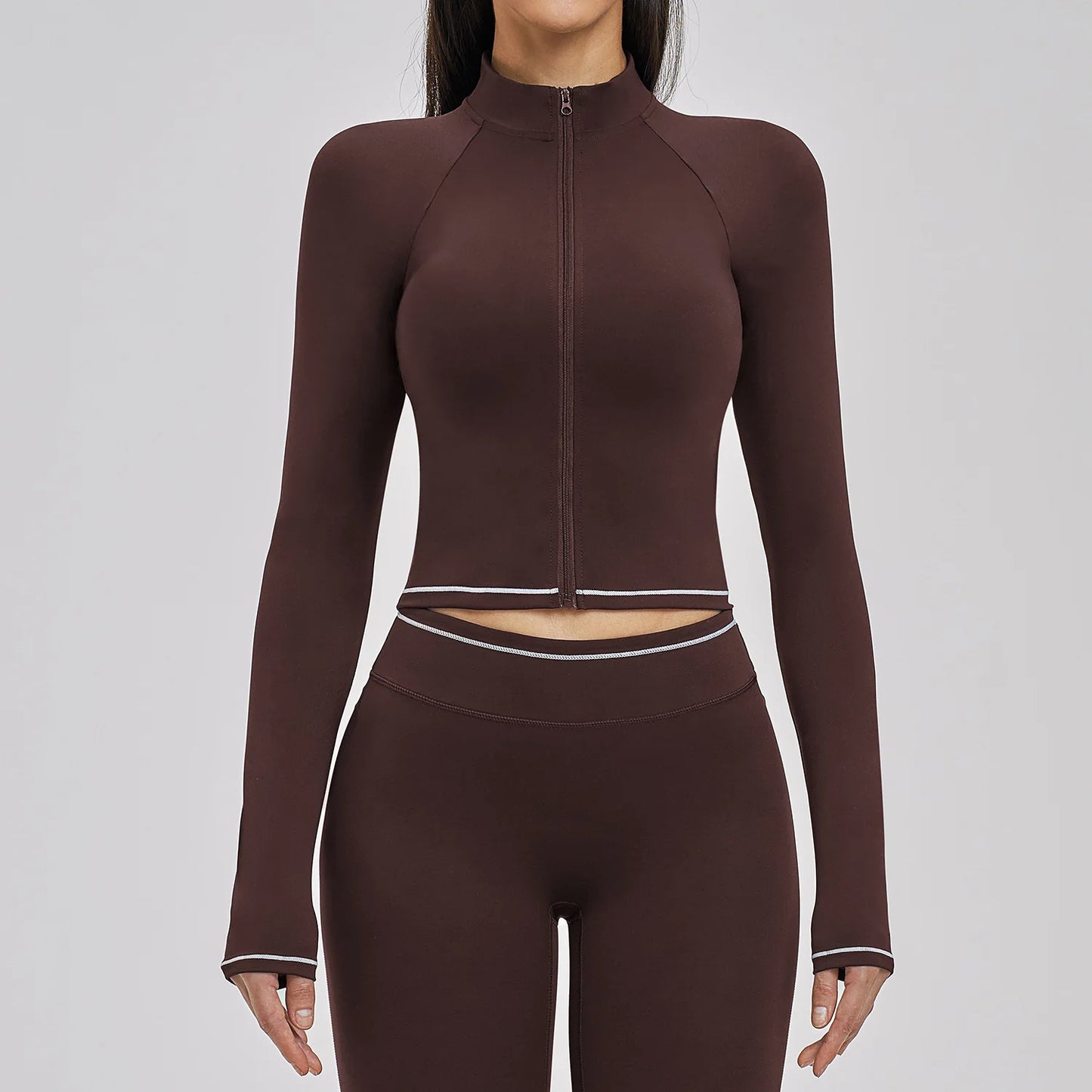 Seamless Yoga Long Sleeve Women Sports Jacket Zipper Fitness Yoga Shirt Gym Top Activewear Running Coats Cycling Workout Clothes