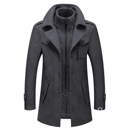 Men Cashmere Trench Coats Winter Jackets Overcoats Wool Blends High Quality New Winter Coats Male Business Casual Trench Coats 4