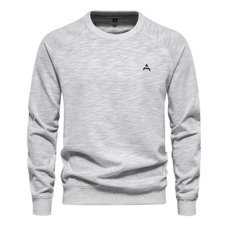 New Spring Autumn Men O-neck Pullovers Cotton Sweatshirts Quality Male Outwear Solid Casual Sweatshirts Size XXL Men's Clothing