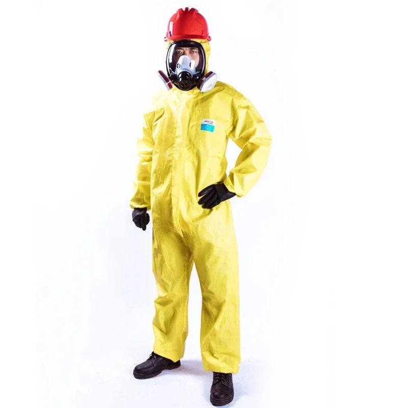 One Piece Chemical Protective Clothing Work Coverall Hazardous Chemical Liquid Sulfuric Acid And Alkali Resistant Protection