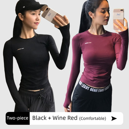 Lanwen Workout Clothes Women's Bottoming Shirt Long Sleeves Spring & Fall Outdoor