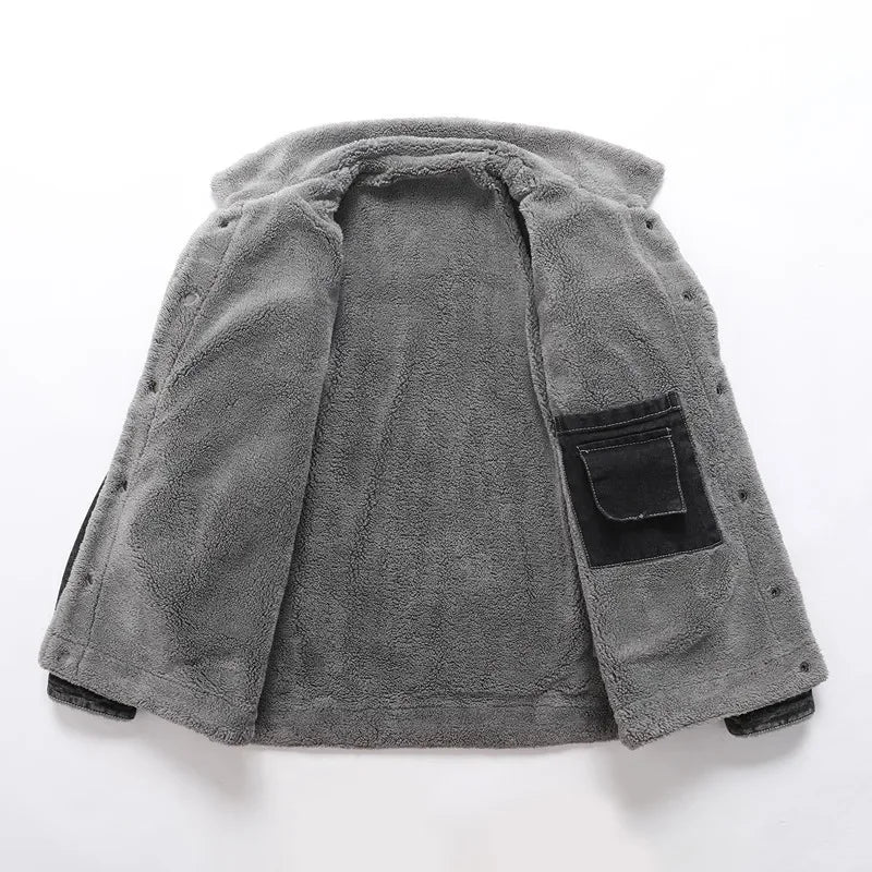 Men Winter Black Denim Jackets Fleece Warm Coats Good Quality Male Casual Winter Jackets Outwear Casual Coats Winter Clothes S-4XL
