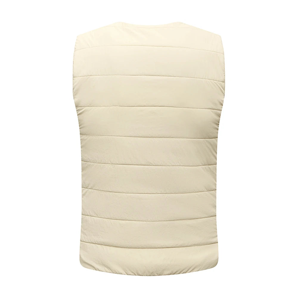 4 Areas Heated Vest Men Women Jacket Heated Clothes Casual V-neck USB Heated Vest Smart Control Temperature Heating Jacket Coat