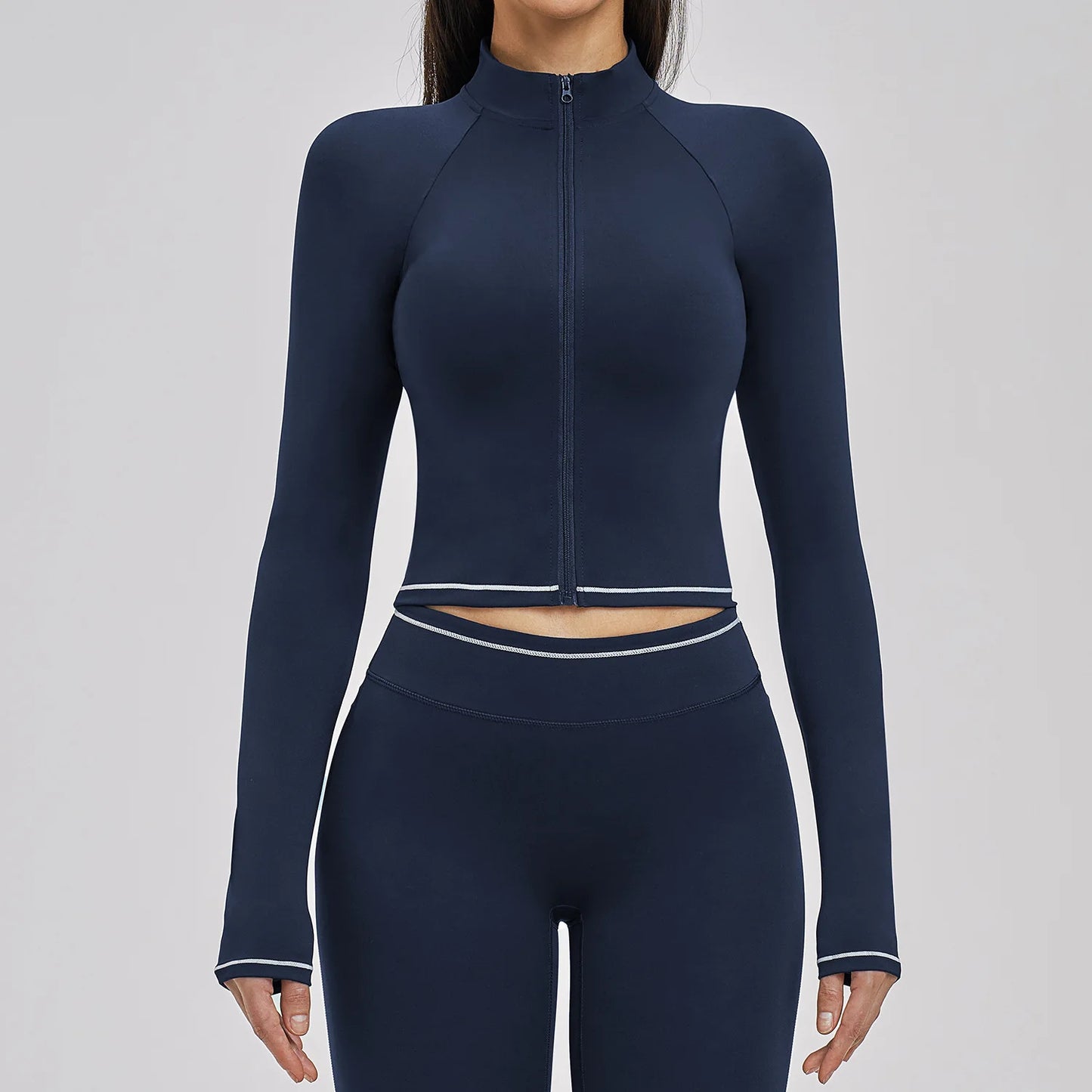 Seamless Yoga Long Sleeve Women Sports Jacket Zipper Fitness Yoga Shirt Gym Top Activewear Running Coats Cycling Workout Clothes