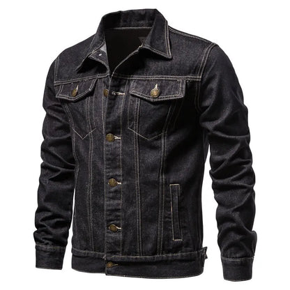 Cárdigan para hombre, abrigo de retazos, nueva chaqueta vaquera de otoño e invierno 2023, chaqueta vaquera de manga larga con cuello vuelto y un solo pecho para hombre