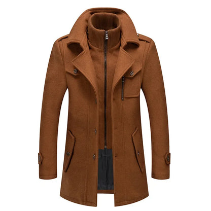 Men Cashmere Trench Coats Winter Jackets Overcoats Wool Blends High Quality New Winter Coats Male Business Casual Trench Coats 4