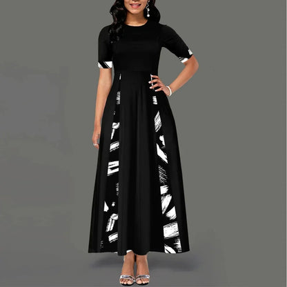 🌸 Boho Chic Plus Size Maxi Dress | 1XL–5XL | Summer Printed Half Sleeve Elegance 🌞