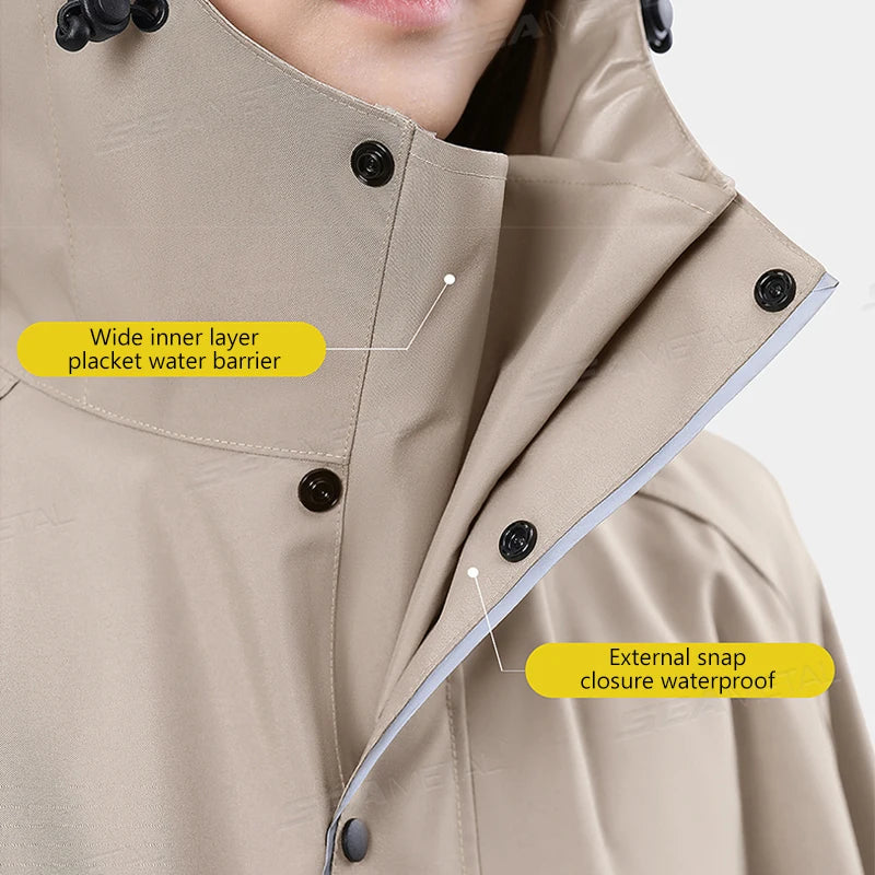 Thicken Oxford Waterproof Rain Gear Rain Poncho Unisex Fashion Rain Coat Long Raincoat Loose Oversized Hooded Rainwear