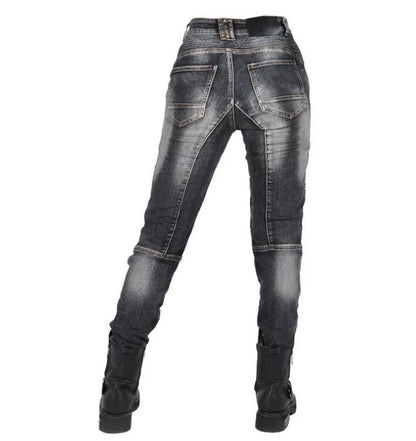 Womens zipper pants Motorcycle jeans Men's high elastic motorcycle riding rider pants Racing pants with protective
