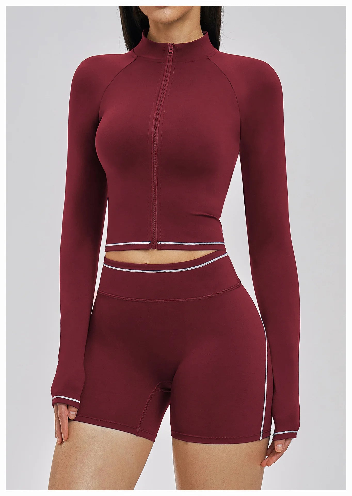 Seamless Yoga Long Sleeve Women Sports Jacket Zipper Fitness Yoga Shirt Gym Top Activewear Running Coats Cycling Workout Clothes
