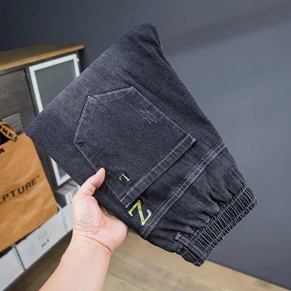Pantalones cortos vaqueros de talla grande para hombre, pantalones largos tipo Bermudas de talla grande, pantalones vaqueros cortos para hombre, pantalones Capri 3/4 de verano 2023 para hombre 10XL 6XL 7XL azul