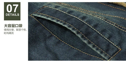 Men Denim Jackets Winter Coats Fleece Warm Jeans Jackets High Quality Male Casual Blue Denim Jackets New Fashion Jeans Coats M-5XL