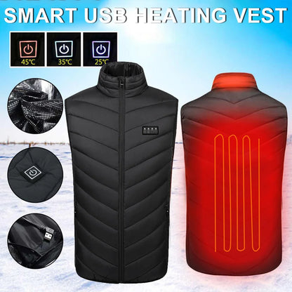 17 Areas USB Heated Jacket Men Women Electric Heated Vest Heating Vest Heated Bodywarmer Usb Inner Heat Vest Clothes for Outdoor