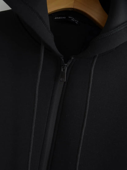 HH 2026 Casual Women's Soild Zipper Hoodie Long Sleeve Big Pocket Zipper Jacket With Hood Female Loose Outerwear Coat Tops