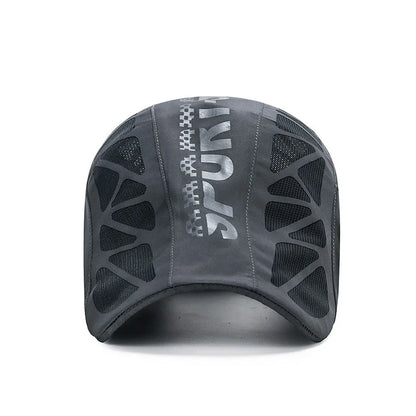 Men Quick Dry Hat Golf Driving Cycling Sports Letter Print Newsboy Flat Ivy Summer Baseball Caps Breathable Net Mesh Sunhat