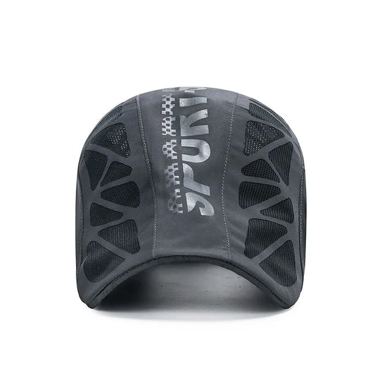 Men Quick Dry Hat Golf Driving Cycling Sports Letter Print Newsboy Flat Ivy Summer Baseball Caps Breathable Net Mesh Sunhat