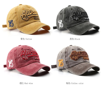Summer Women Men Baseball Cap Fashion Letter Embroidery Snapback Hat Vintage Washed Cotton Unisex Hip Hop Sun Hat Casquette