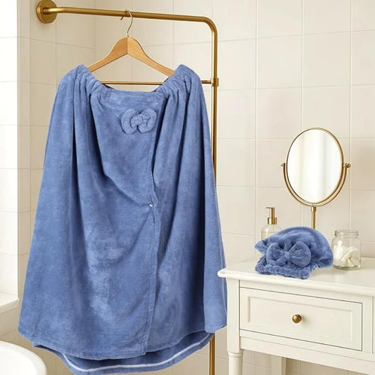 2 Sets Womens Wrap Towel with Hair Towel Bath Towel Wrap Shower Dress Towel Spa Wraps for Women's Bathrobe