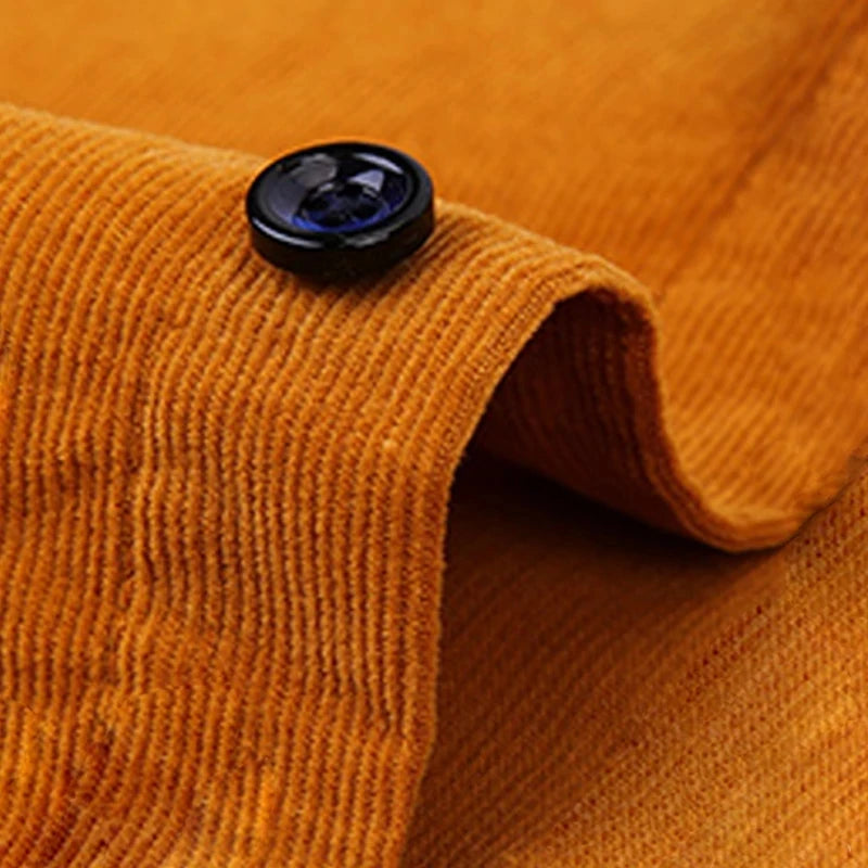 100% Cotton Men's Corduroy Shirts Long Sleeve Casual Regular Fit Business Dress Shirts  Man Comfortable Pocket Clothes 7XL 6XL