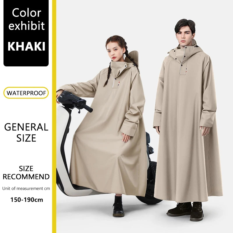 Thicken Oxford Waterproof Rain Gear Rain Poncho Unisex Fashion Rain Coat Long Raincoat Loose Oversized Hooded Rainwear