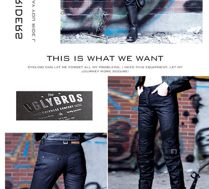Uglybros Ugly Brothers Coated Cycling Pants Motorcycle Drop-Resistant Motorcycle Pants All Year Round Windproof Knight Racing Pants